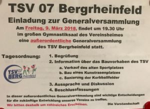 Generalversammlung @ Sportheim Bergrheinfeld